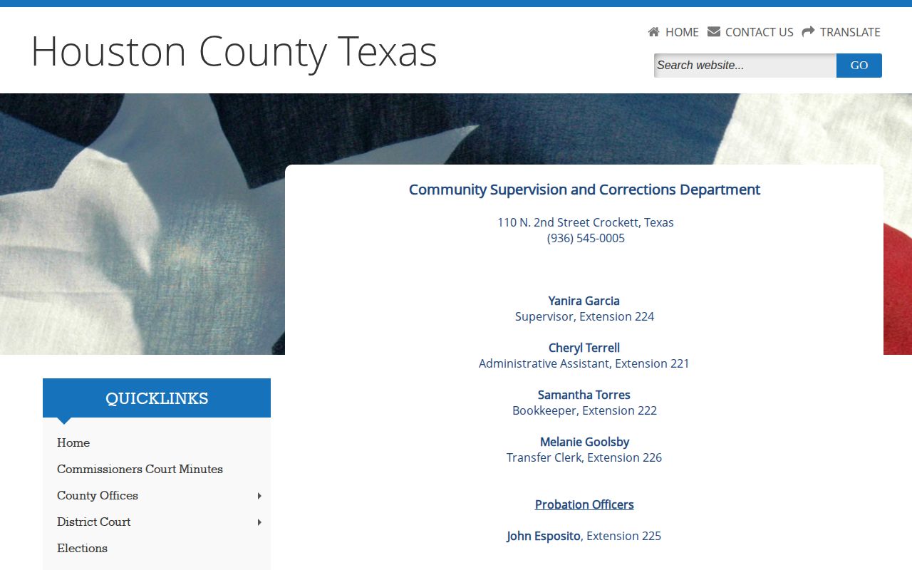 Houston County probation and parole contact information